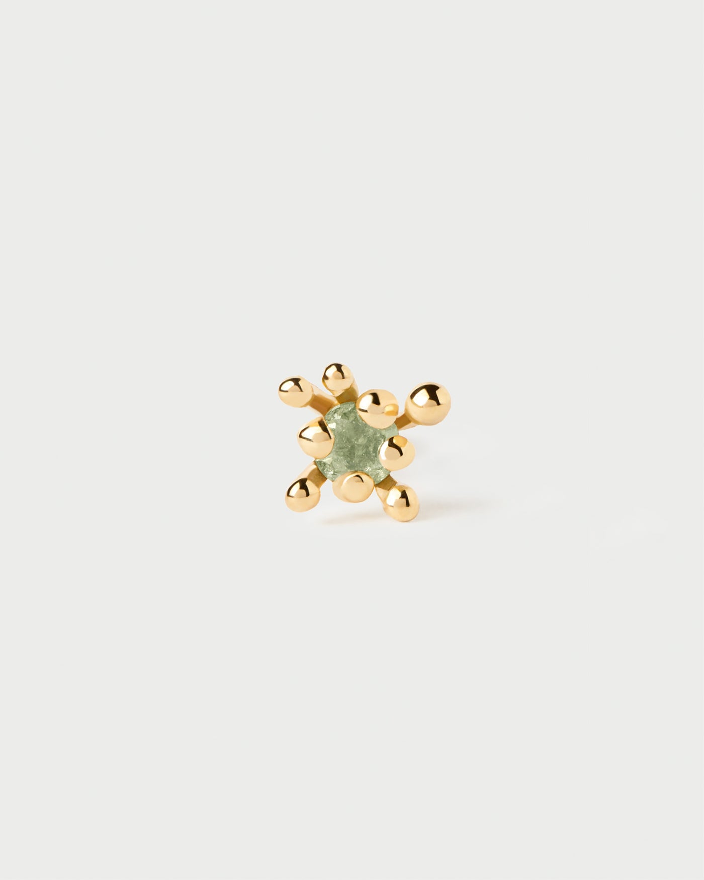 Clou d'oreille individuel organique avec zircon vert glace entourés de multiples griffes