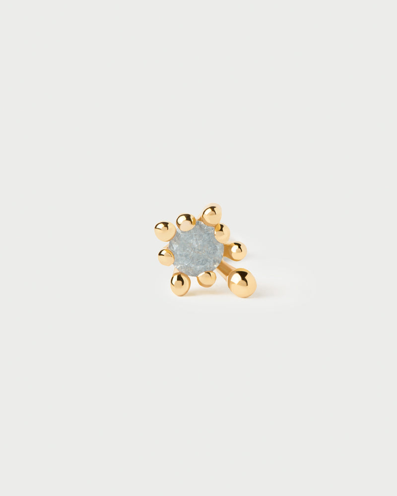 Grey Fleur single earring - 
  
    Sterling Silver / 18K Gold plating
  
