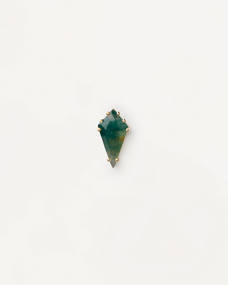 Akiro Moss Agate Single Earring - 
  
    Sterling Silver / 18K Gold plating
  
