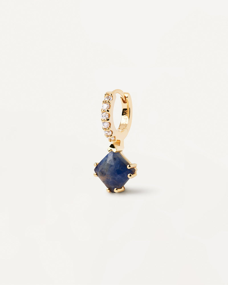 Fuji Sodalite Single Earring - 
  
    Sterling Silver / 18K Gold plating
  
