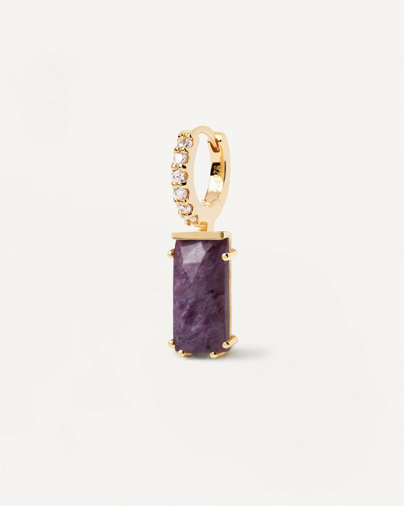 Kaori Charoite Single Earring - 
  
    Sterling Silver / 18K Gold plating
  
