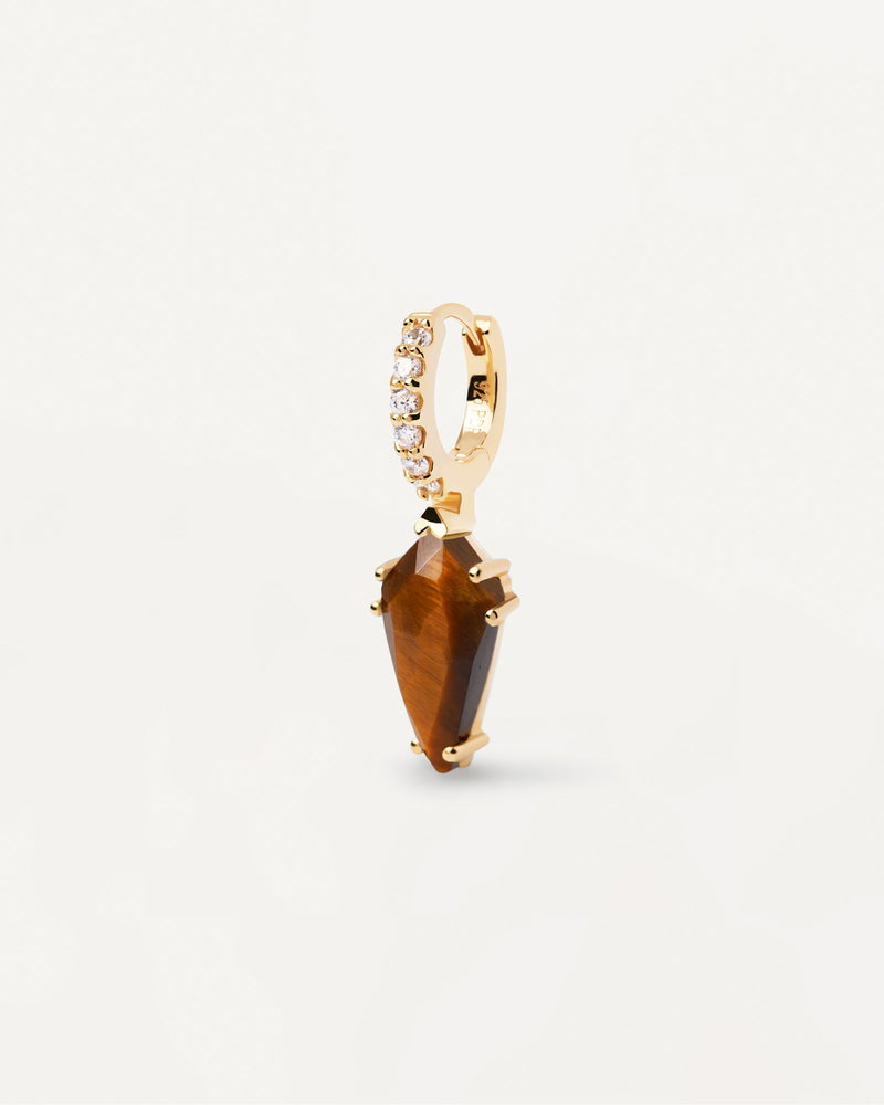 Naoki Tiger Eye Single Earring - 
  
    Sterling Silver / 18K Gold plating
  
