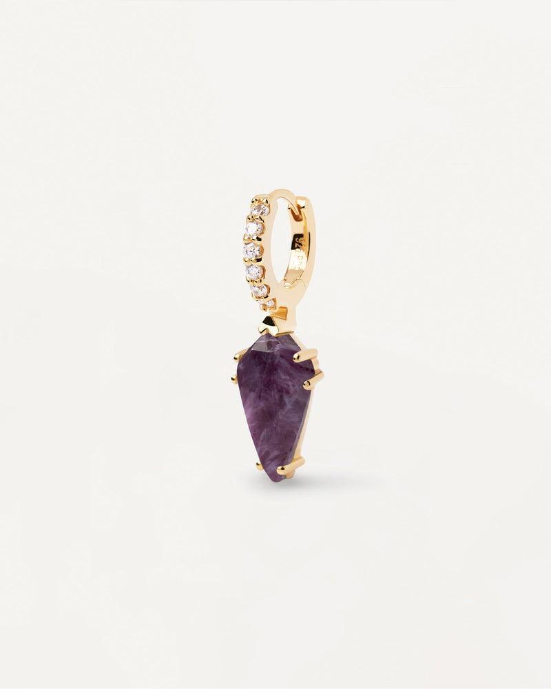 Naoki Charoite Single Earring - 
  
    Sterling Silver / 18K Gold plating
  
