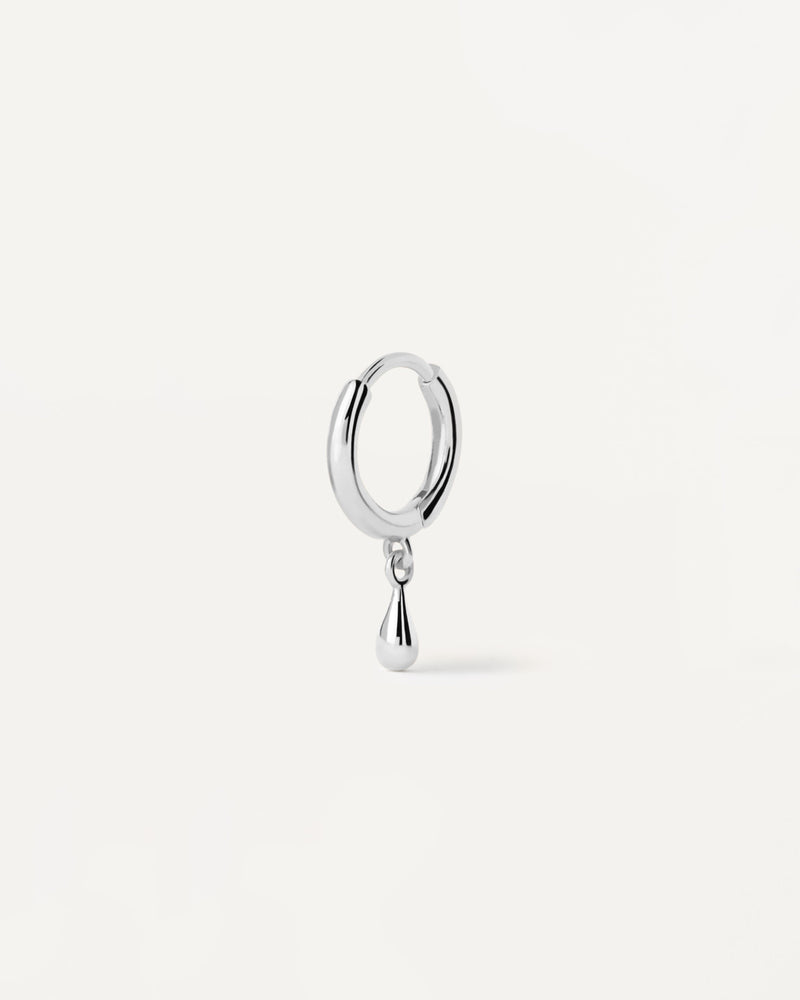 Teardrop silver single hoop Earring - 
  
    Sterling Silver
  
