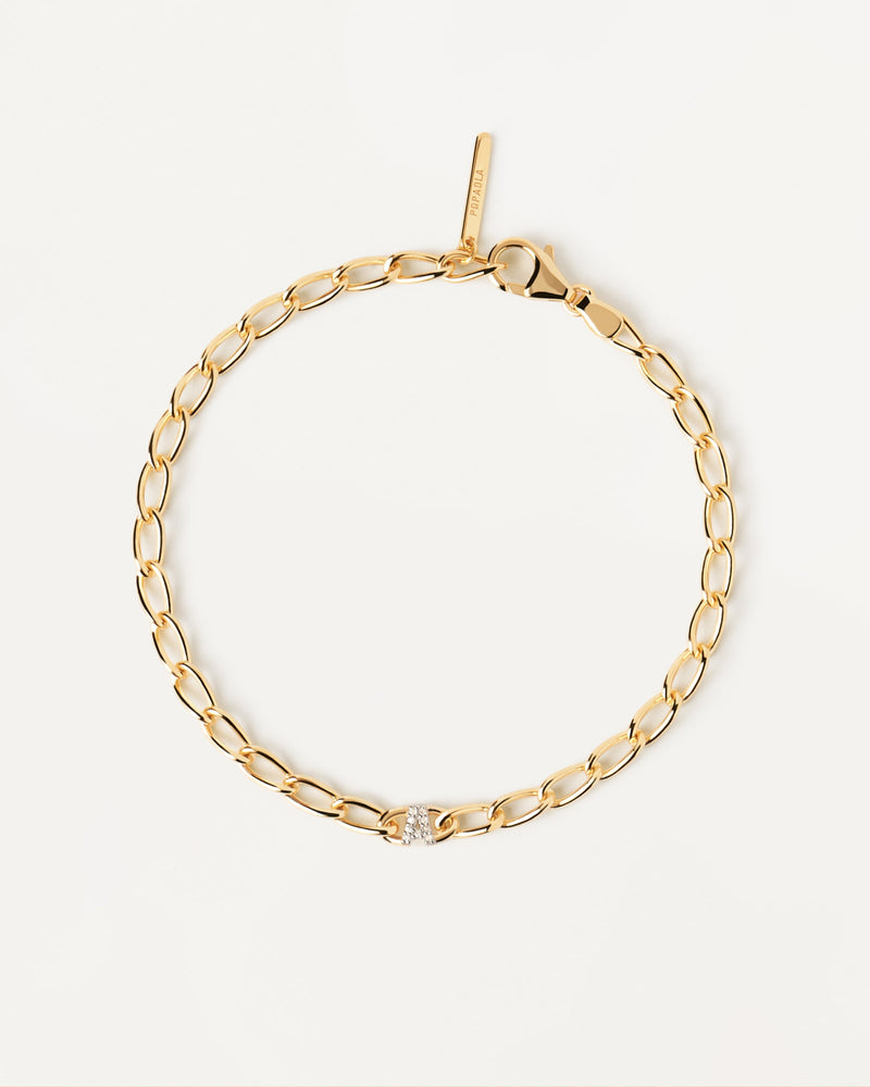 Bracciale A Catena Lettera A - 
  
    Argento sterling / Placcatura in Oro 18K
  
