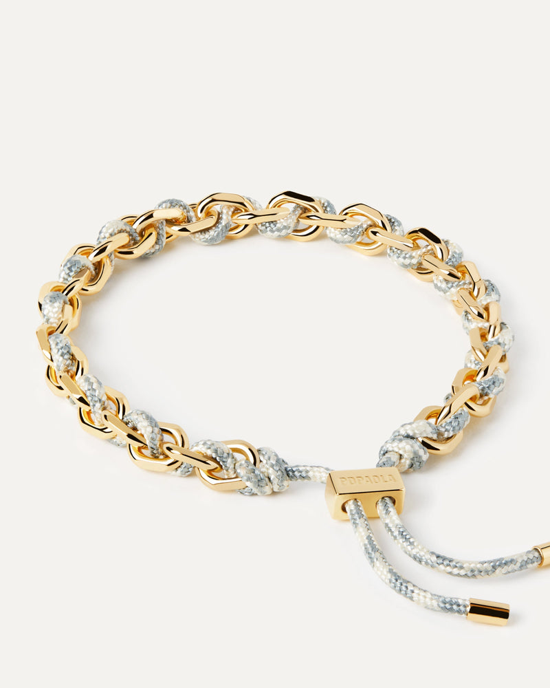 Pulsera Cordón y Cadena Sky - 
  
    Latón / Baño de Oro 18K
  
