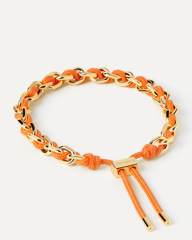 Pulsera Cordón y Cadena Tangerine - 
  
    Latón / Baño de Oro 18K
  
