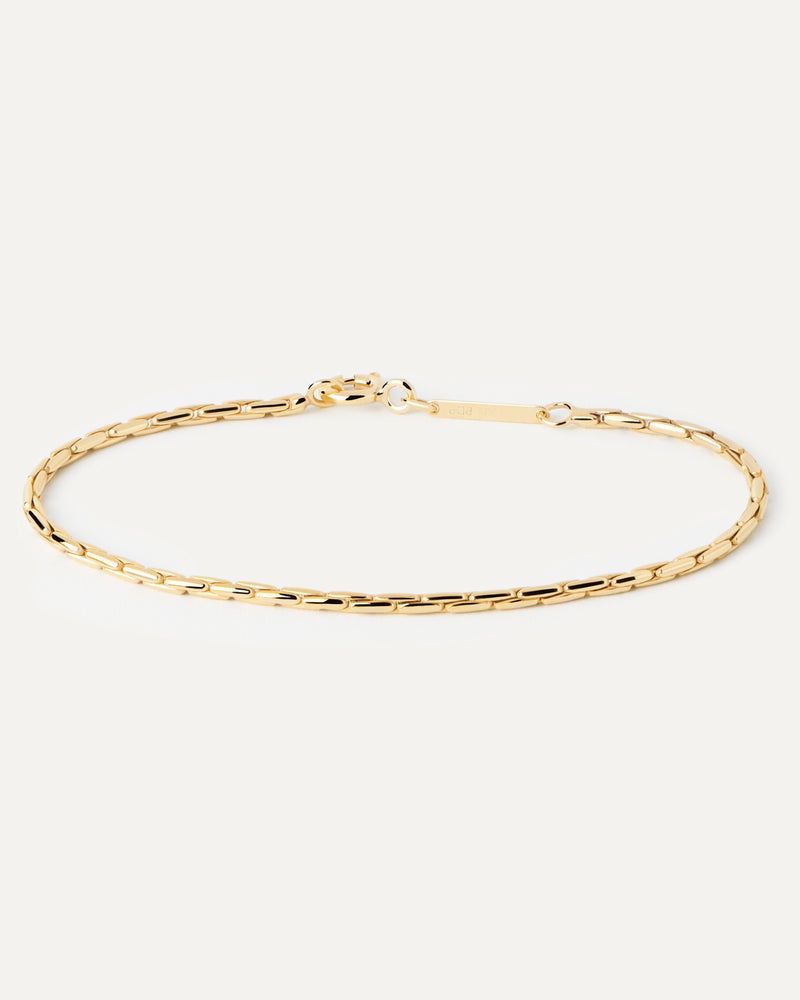 Pulsera Cadena Boston - 
  
    Plata de Ley / Baño de Oro 18K
  
