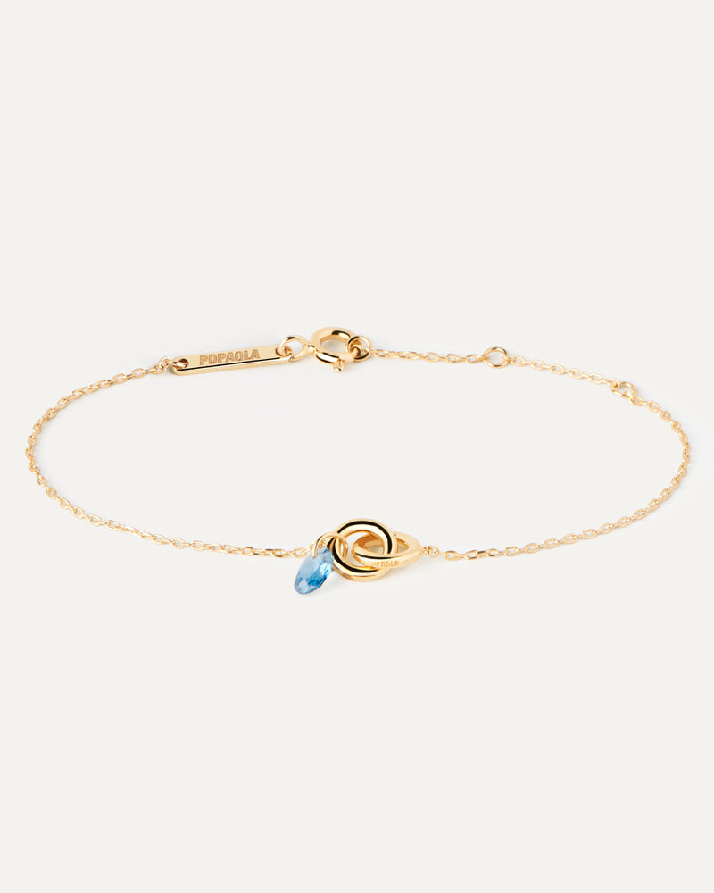 Pulsera Lily Azul - 
  
    Plata de Ley / Baño de Oro 18K
  
