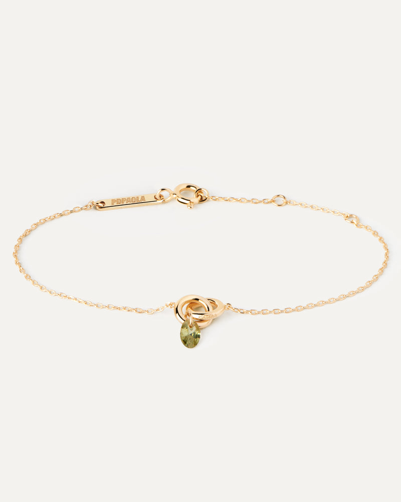 Bracciale Lily verde - 
  
    Argento sterling / Placcatura in Oro 18K
  
