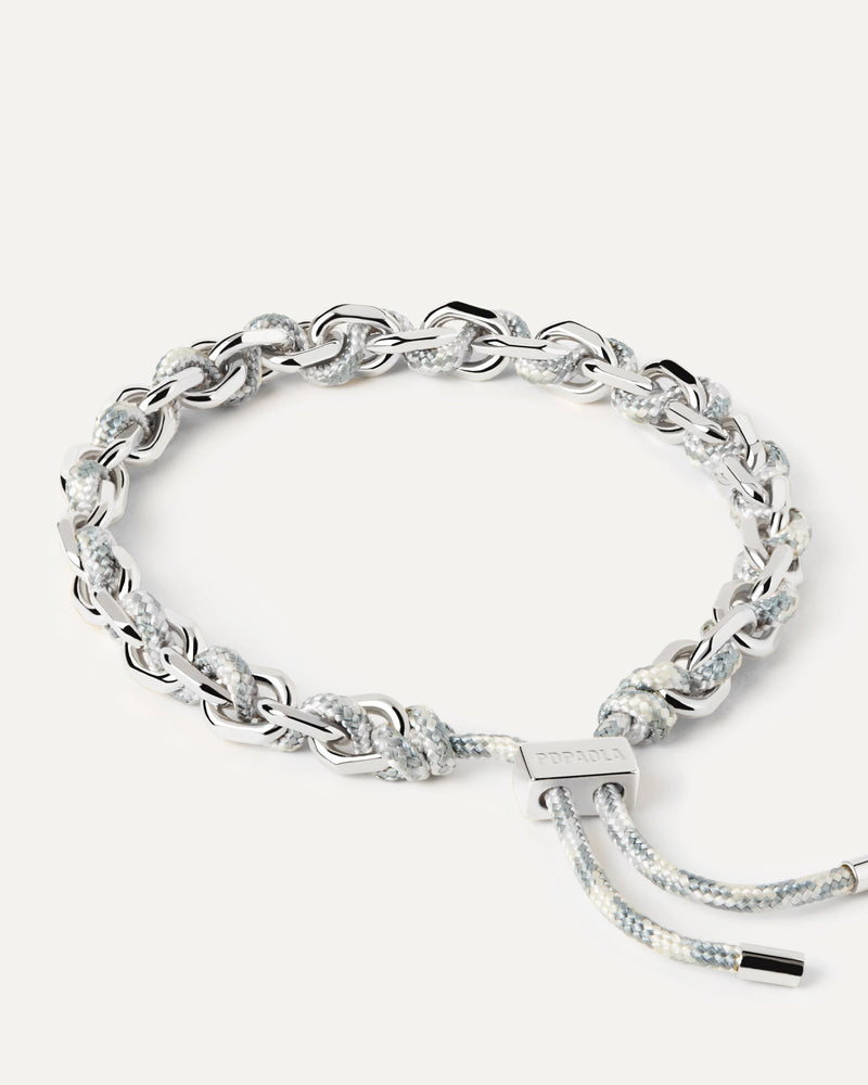 Bracciale Catena e Corda Sky - 
  
    Ottone / Placcatura in argento rodiato
  
