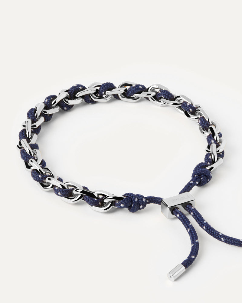 Midnight Rope and Chain Bracelet - 
  
    Brass / Rhodium silver plating
  
