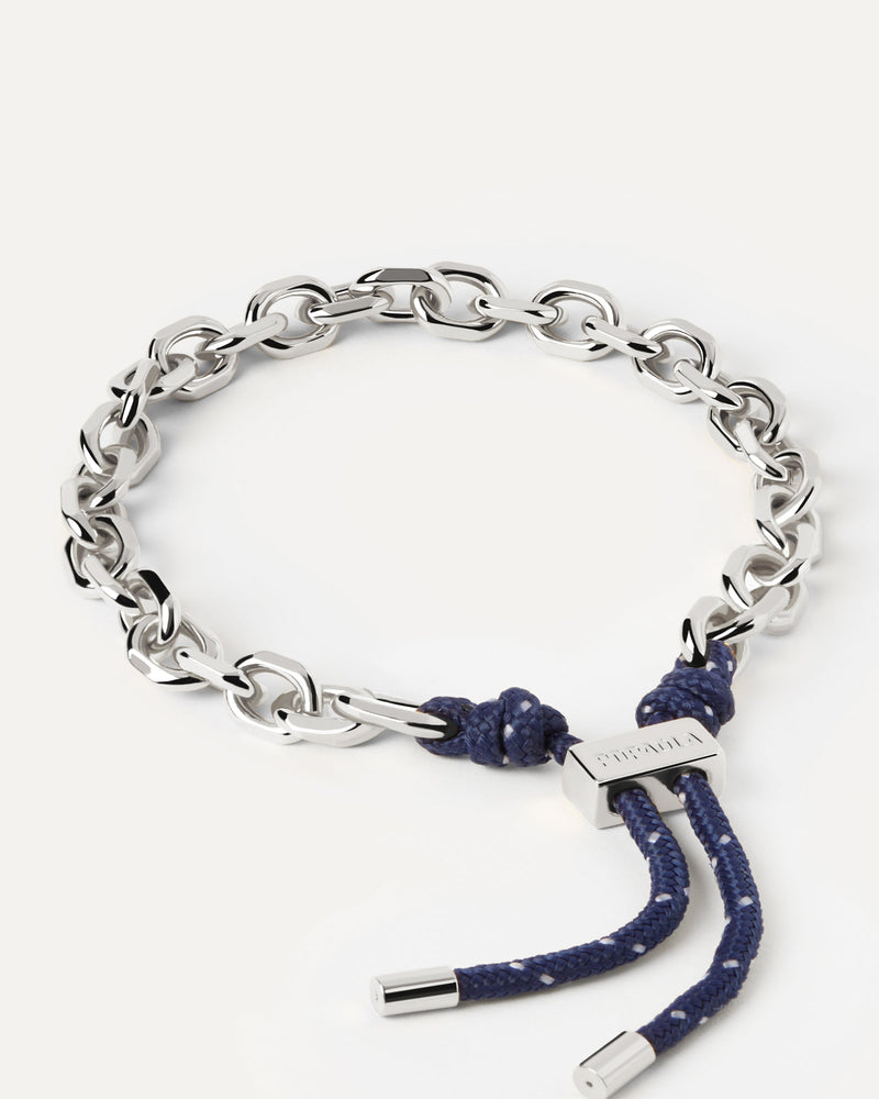 Bracciale Catena e Corda Midnight Essential - 
  
    Ottone / Placcatura in argento rodiato
  
