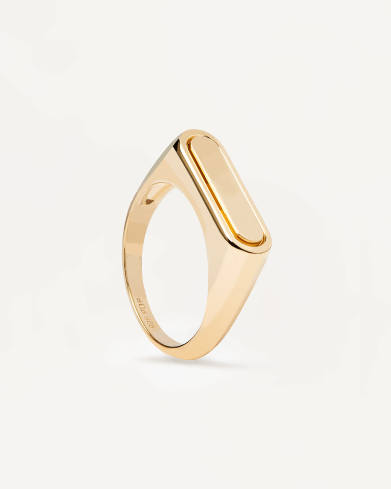 Ribbon Stamp Ring - 
  
    Sterling Silver / 18K Gold plating
  
