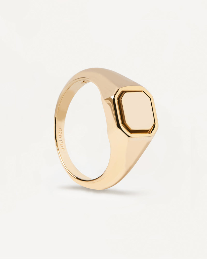 Octet Stamp Ring - 
  
    Sterling Silver / 18K Gold plating
  
