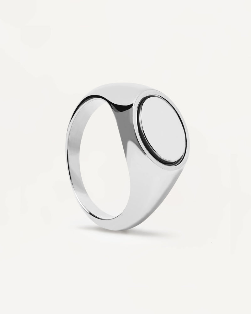 Bague Chevalière en Argent - 
  
    Argent massif
  
