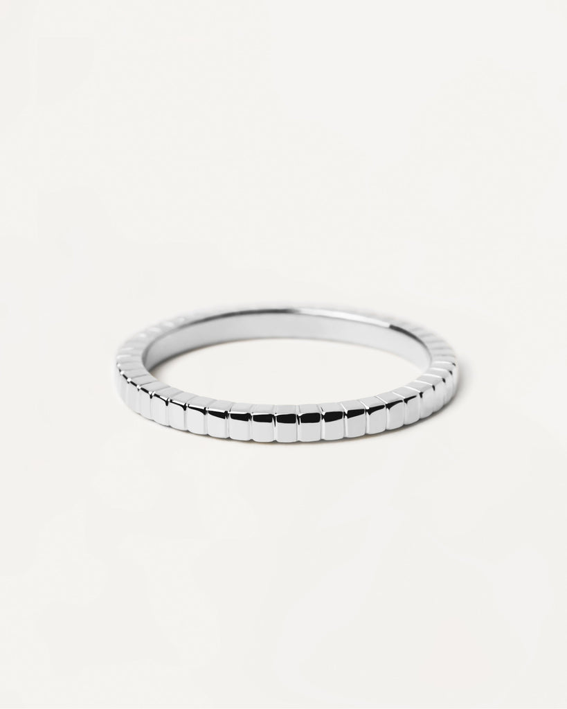 Textured eternity ring in sterling silver | Lea Silver Ring | PDPAOLA