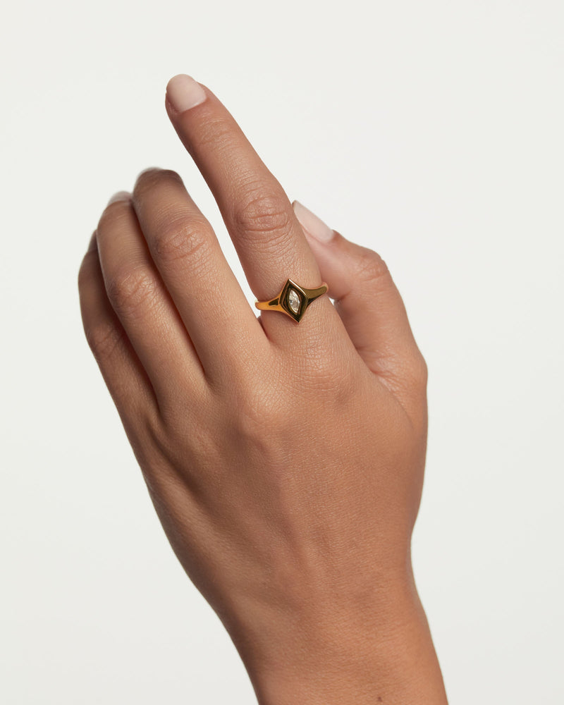 Kate Stamp Ring - 
  
    Sterling Silver / 18K Gold plating
  
