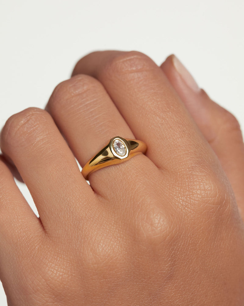 Karry Stamp Ring - 
  
    Sterling Silver / 18K Gold plating
  
