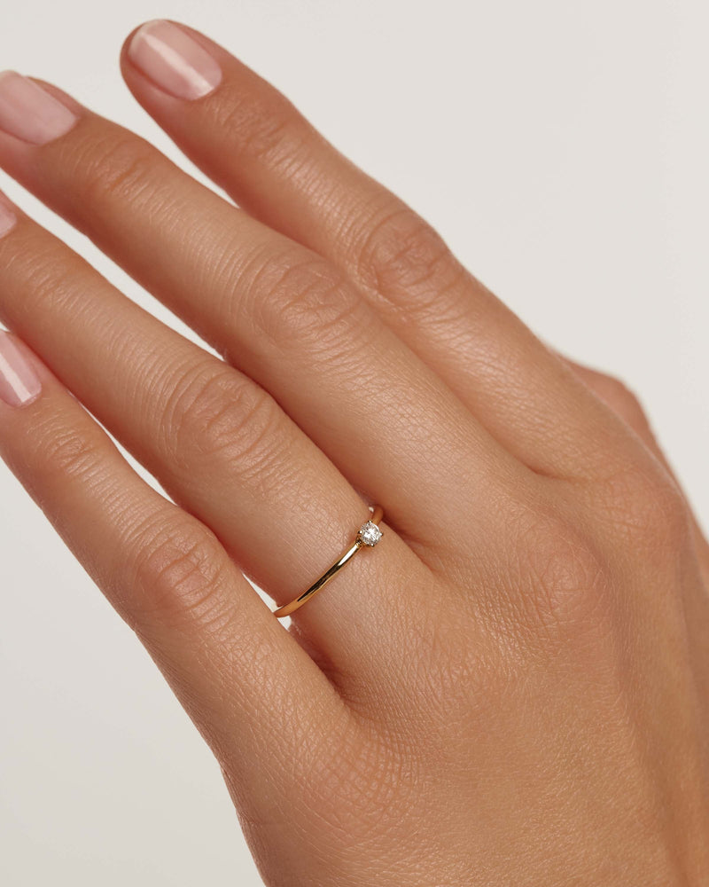 Anello in Diamanti e Oro Solitaire Mini - 
  
    Oro 18K
  
