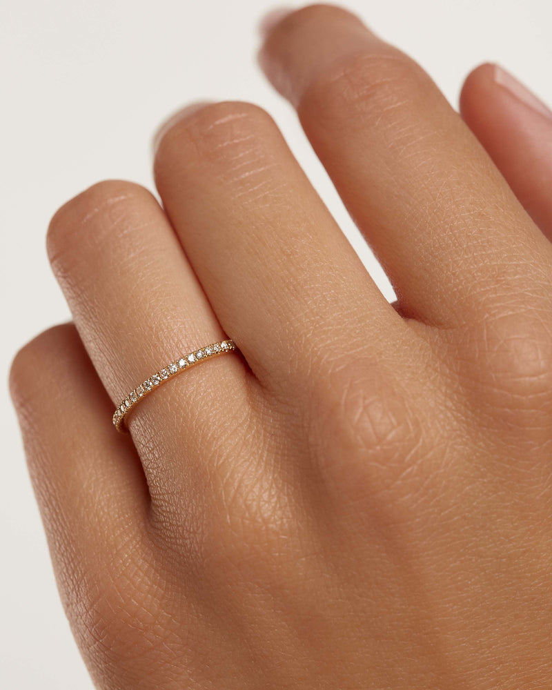 Diamonds and gold Eternity Mini Ring - 
  
    18K Gold
  
