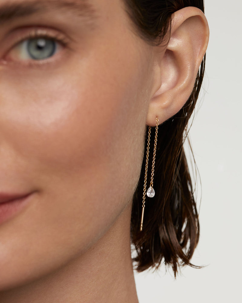 Waterfall drop Earrings - 
  
    Sterling Silver / 18K Gold plating
  
