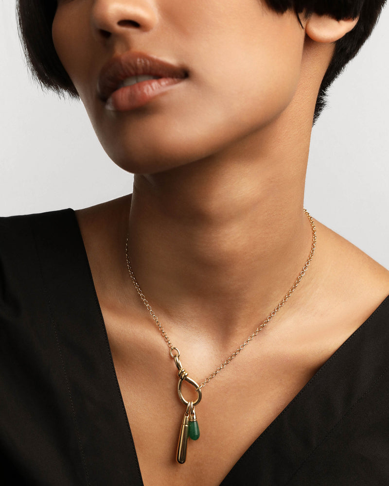 Green Aventurine Drop Pendant - 
  
    Sterling Silver / 18K Gold plating
  
