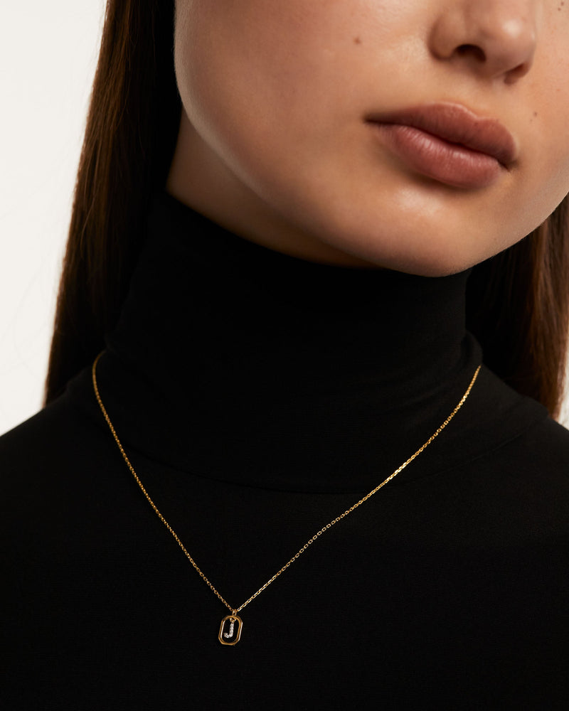 Mini Letter J Necklace - 
  
    Sterling Silver / 18K Gold plating
  
