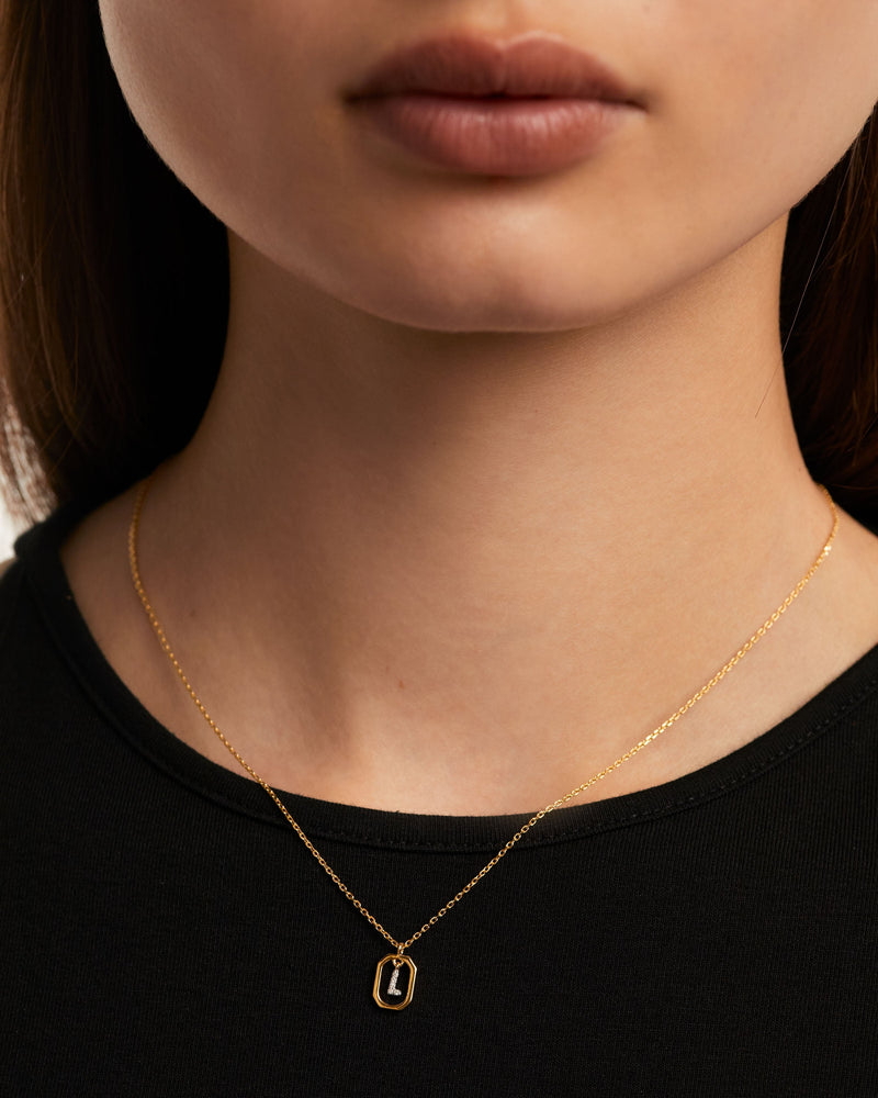 Mini Letter L Necklace - 
  
    Sterling Silver / 18K Gold plating
  
