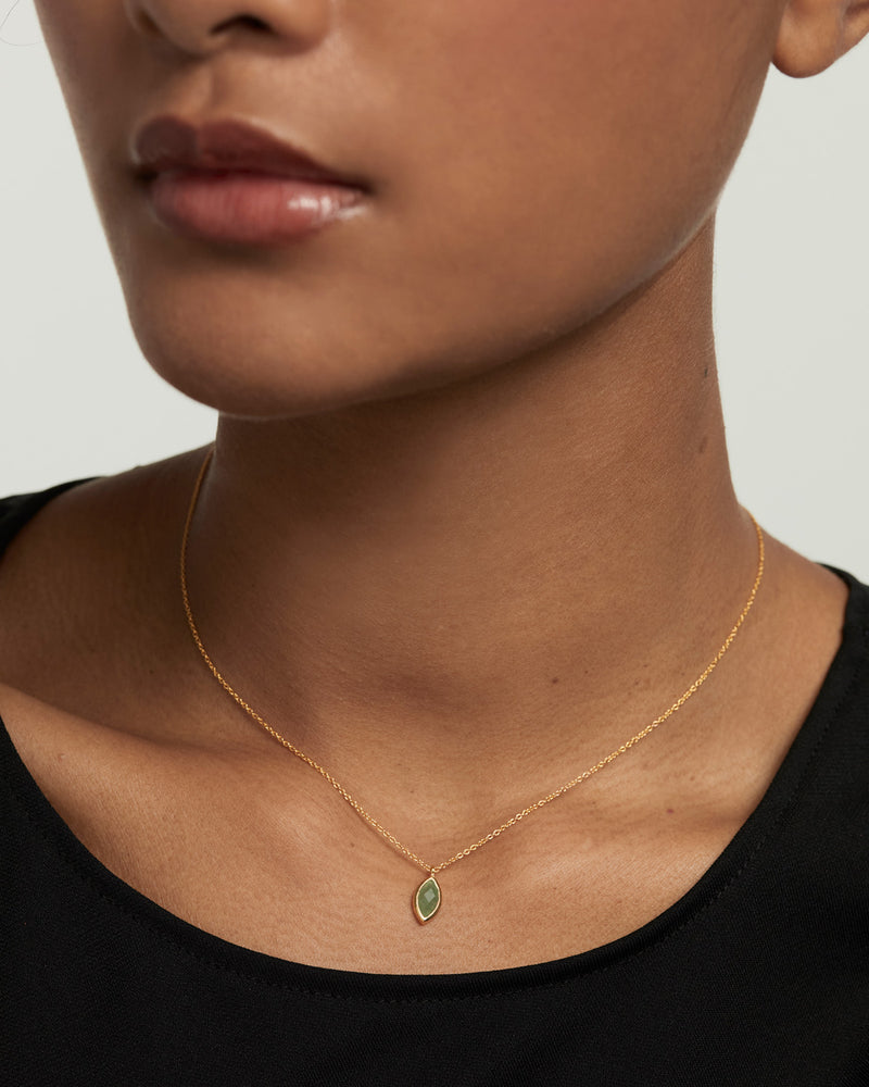 Green Aventurine Nomad Necklace - 
  
    Sterling Silver / 18K Gold plating
  
