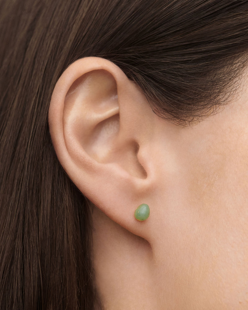 Piercing oreja Aventurina verde Gravity - 
  
    Plata de Ley / Baño de Oro 18K
  
