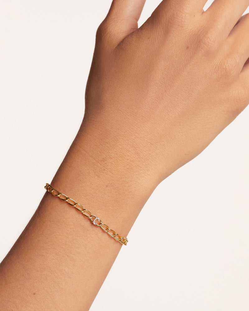 Letter C Chain Bracelet - 
  
    Sterling Silver / 18K Gold plating
  
