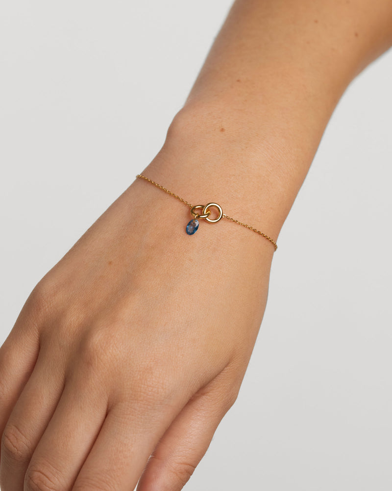 Pulsera Lily Azul - 
  
    Plata de Ley / Baño de Oro 18K
  
