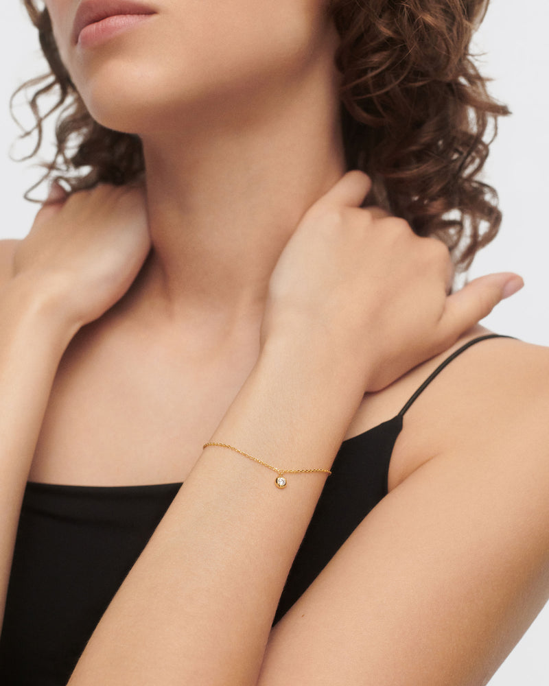 Sand solitary bracelet - 
  
    Sterling Silver / 18K Gold plating
  
