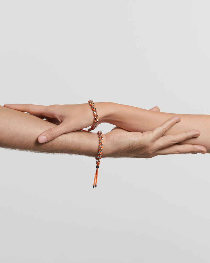 Tangerine Rope and Chain Bracelet - 
  
    Rope / Rhodium silver plating
  
