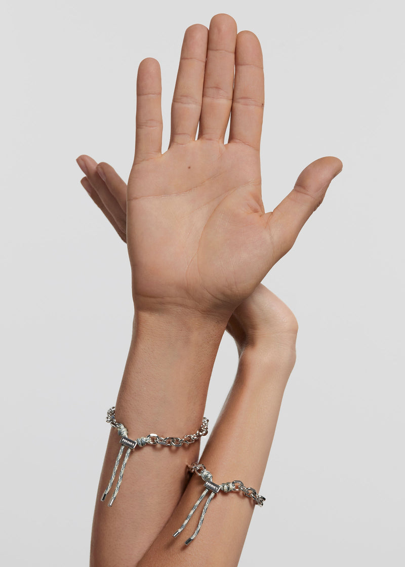 Sky Essential Rope and Chain Bracelet - 
  
    Brass / Rhodium silver plating
  
