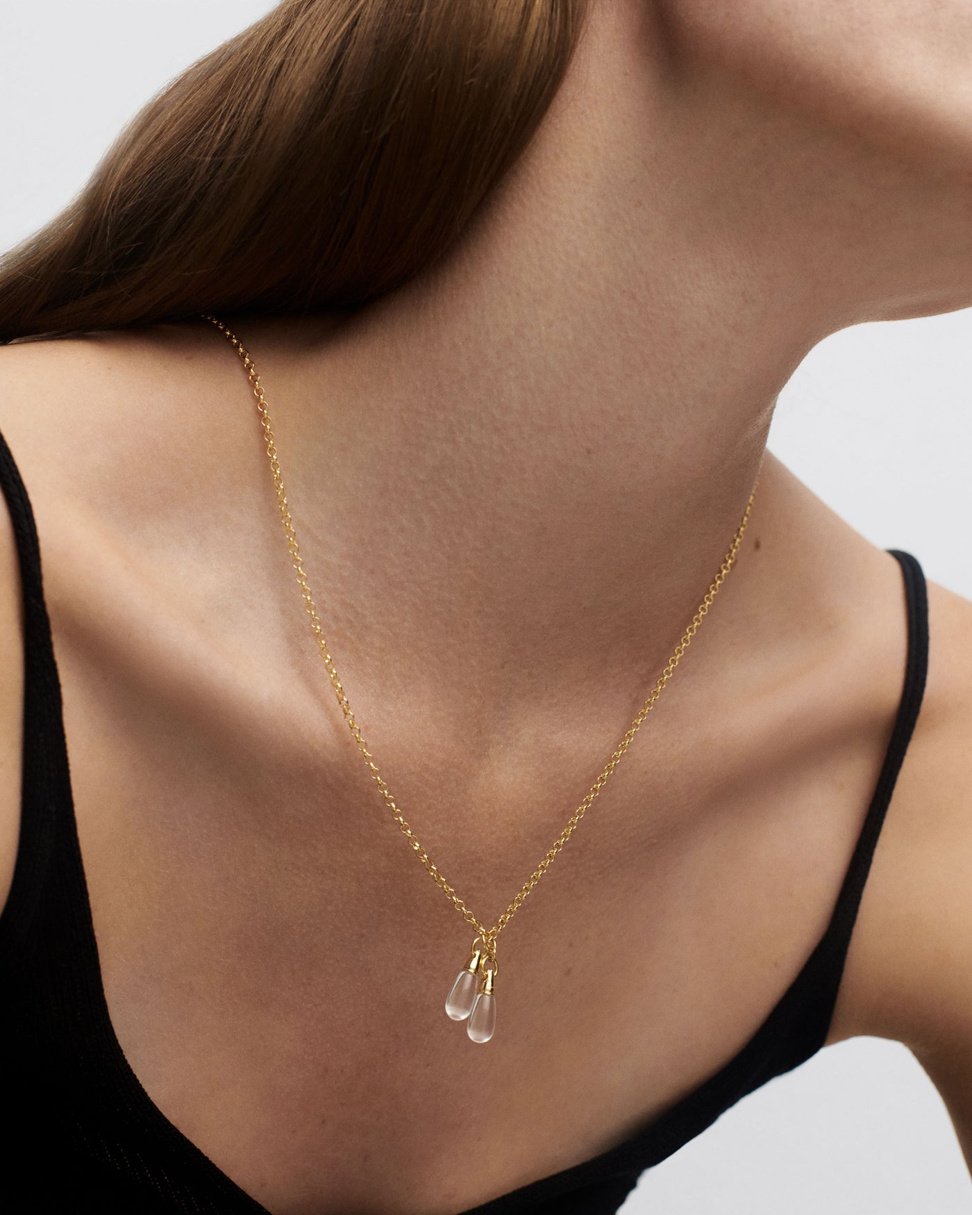 Crystal necklace,with 18k gold plated hotsell chain.