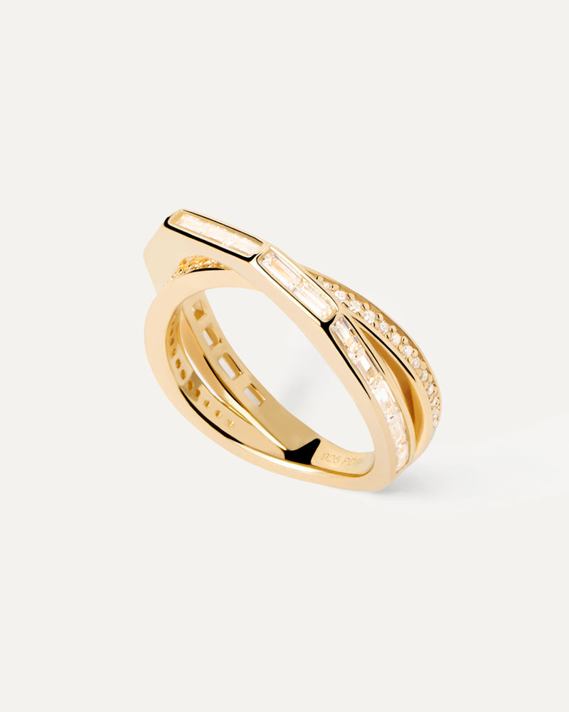 Anillo Olivia - 
  
    Plata de Ley / Baño de Oro 18K
  
