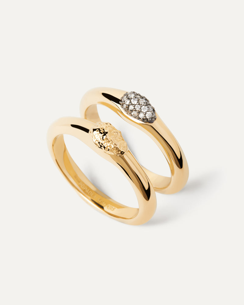 Set Di Anelli The Rocks - 
  
    Argento sterling / Placcatura in Oro 18K
  
