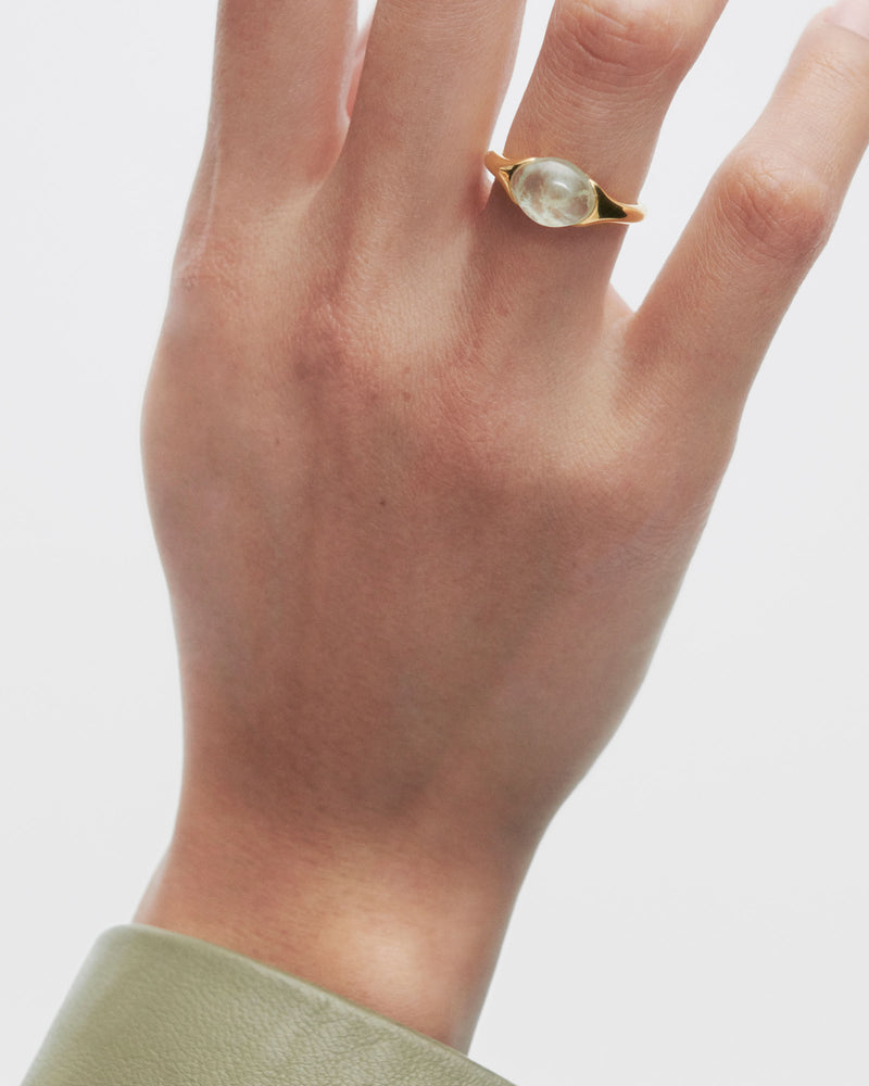 Prehnite Bay ring - 
  
    Sterling Silver / 18K Gold plating
  
