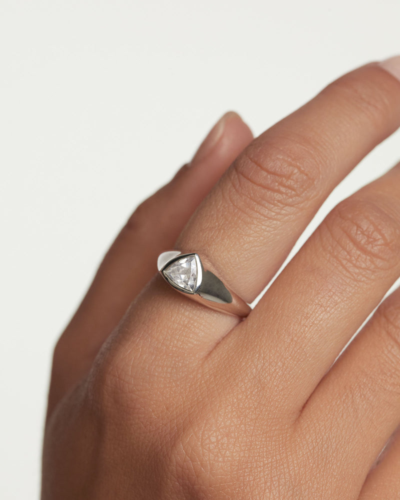 Triangle Shimmer Siegelring aus Silber - 
  
    Sterling Silber
  
