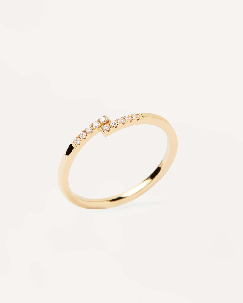 Diamonds and gold Cross Ring | PDPAOLA