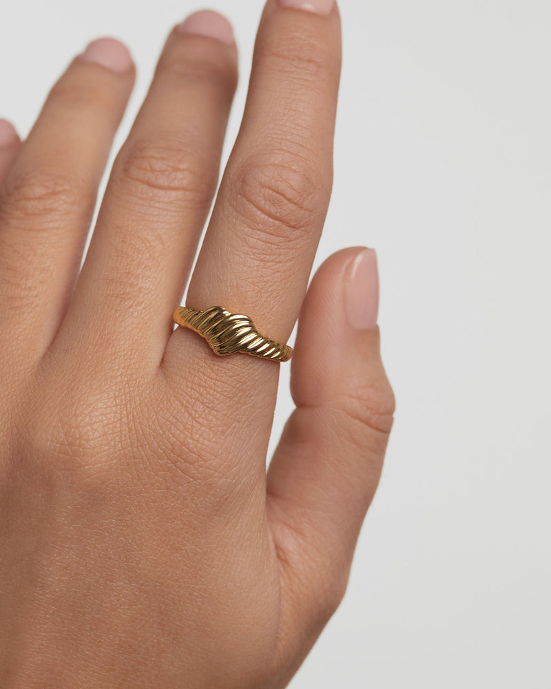 Gold Love Stamp Ring - 
  
    18K Gold
  
