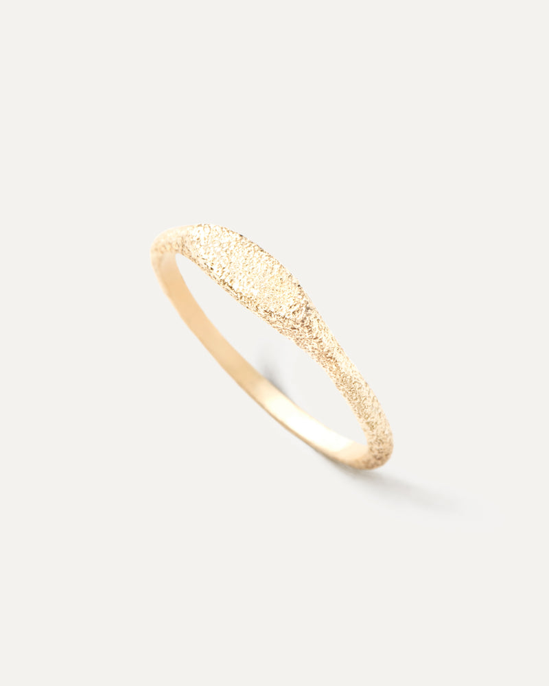 Sandblasted Gold Cleo Stamp Ring - 
  
    18K Gold
  
