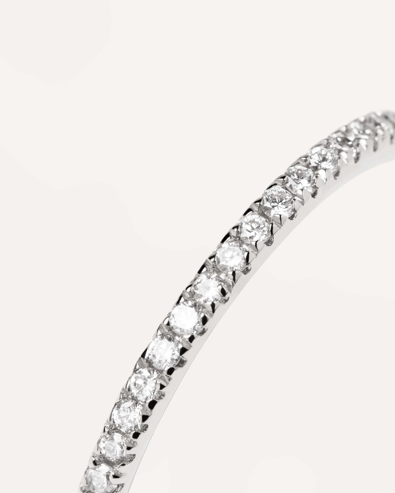 Diamonds and White Gold Eternity Mini Ring - 
  
    18K White gold / Rhodium silver plating
  
