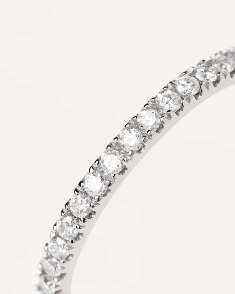 Diamonds and White Gold Eternity Medium Ring - 
  
    18K White gold / Rhodium silver plating
  
