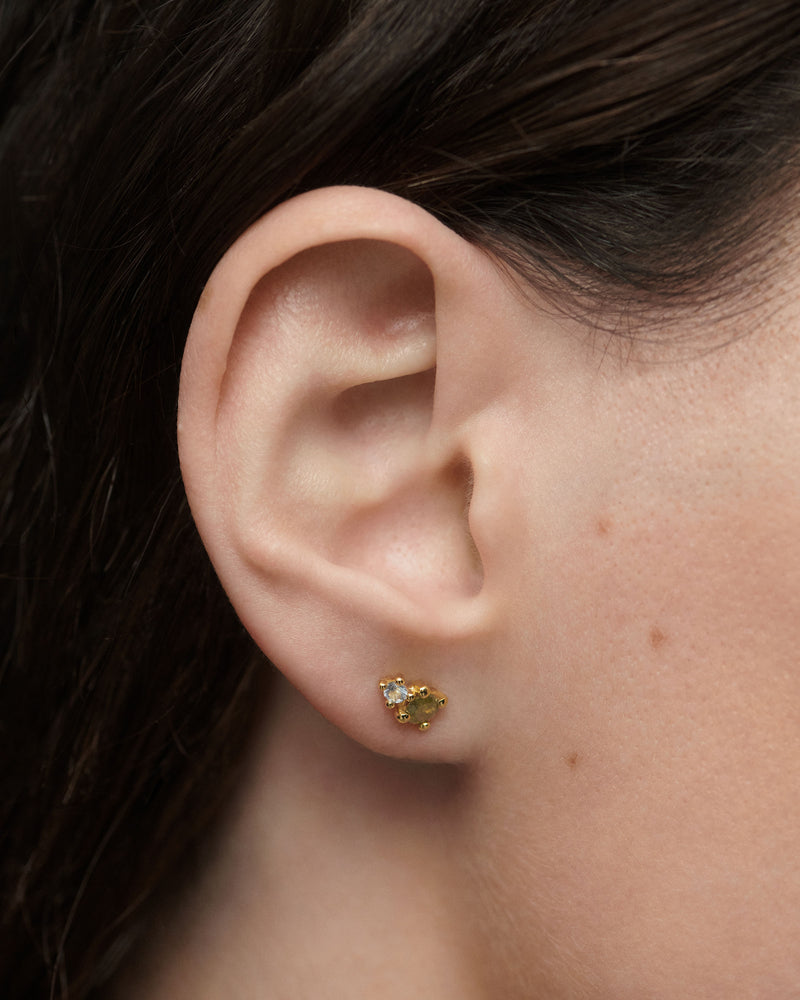 Moss stud earrings - 
  
    Sterling Silver / 18K Gold plating
  
