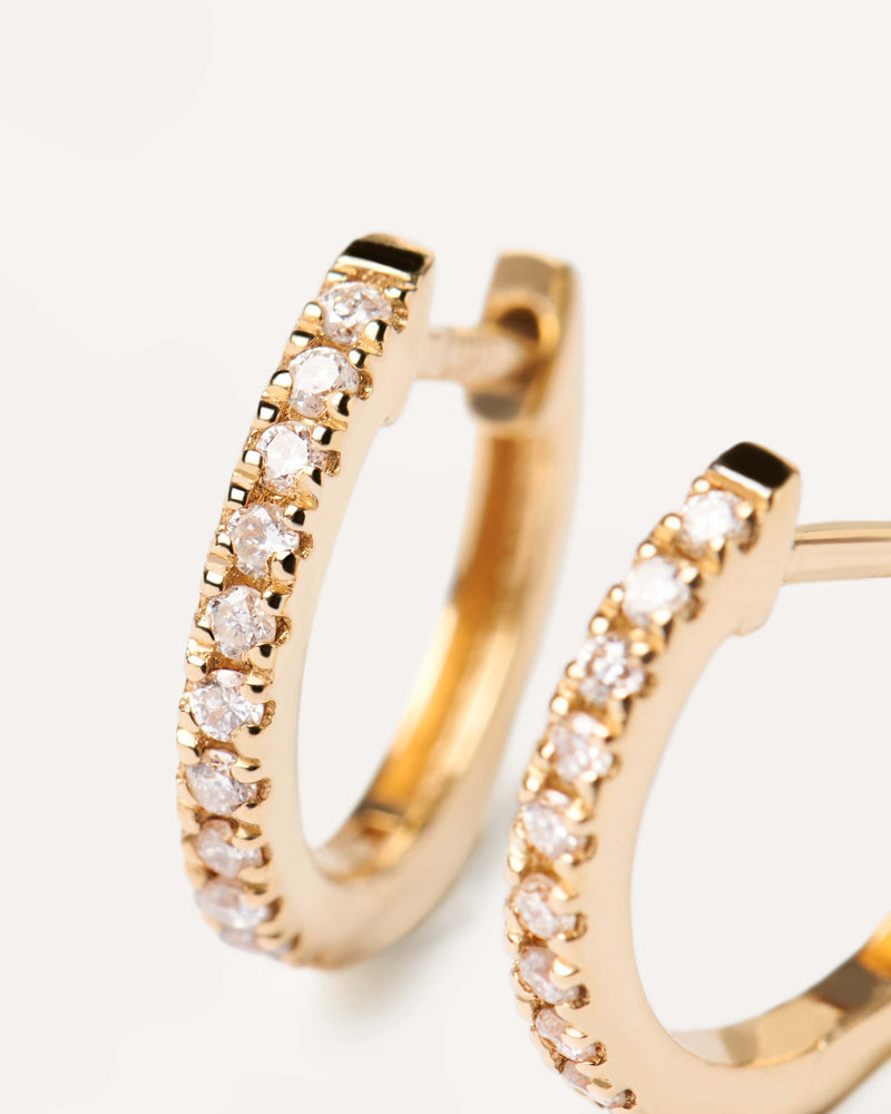 Diamonds and Gold Eternity Mini Hoops - 
  
    18K Gold
  
