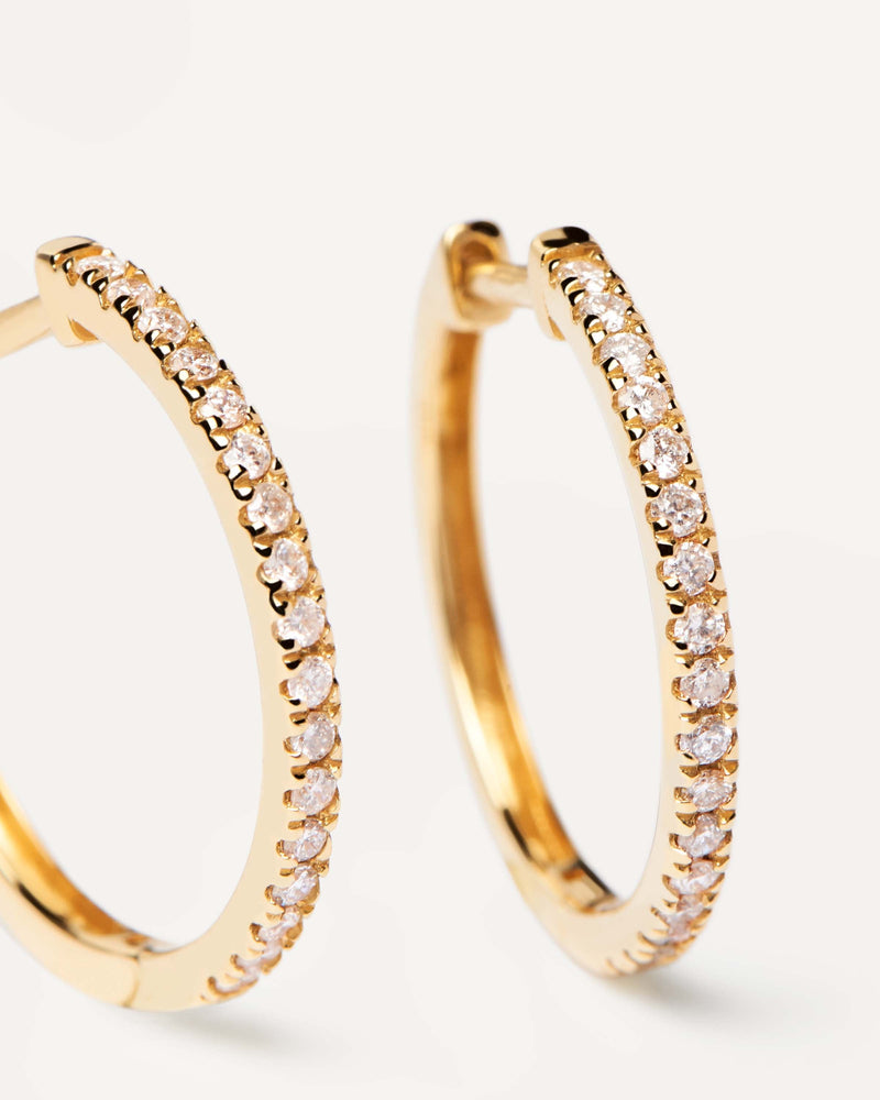 Diamonds and Gold Eternity Medium Hoops - 
  
    18K Gold
  
