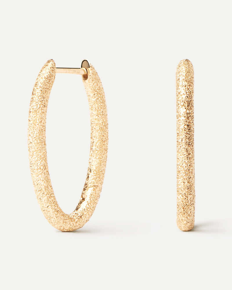 Sandblasted Gold Vera Hoops - 
  
    18K Gold
  
